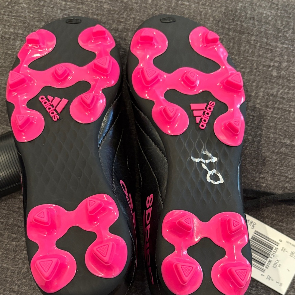 Adidas Cleats - Kids Black and Pink Sneakers - Picture 5 of 7